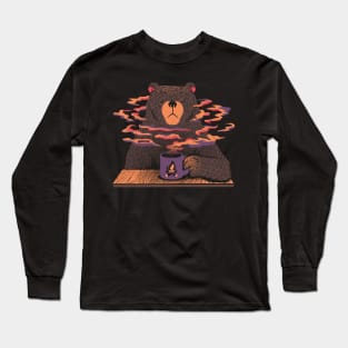 Bear Having Coffee I Love Coffee Long Sleeve T-Shirt